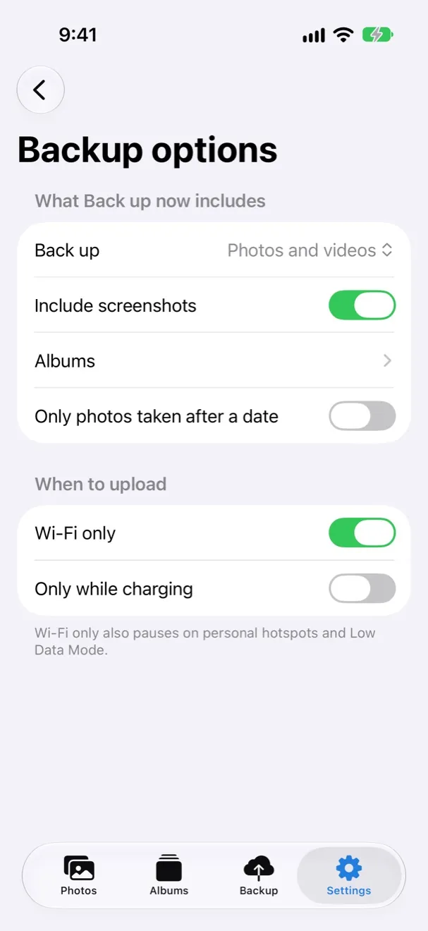 Backup options: what to back up and when